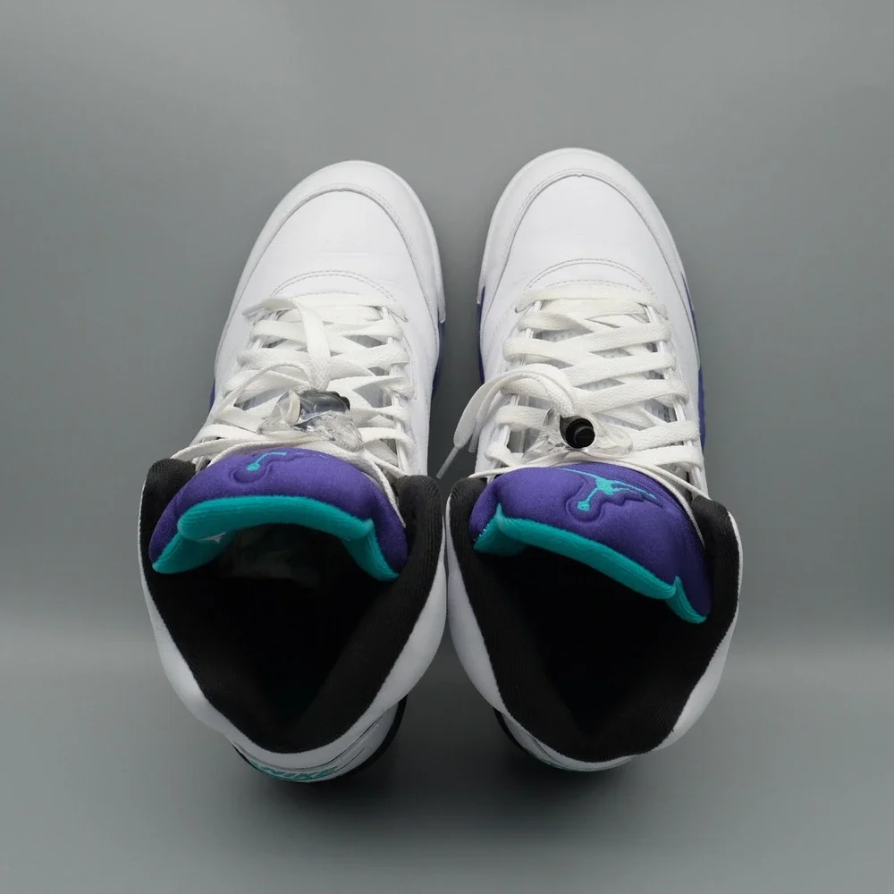 Jordan 5 Retro Men White Grape Fresh Prince HQ7978-100 Basketball Size 10